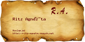 Ritz Agnéta névjegykártya